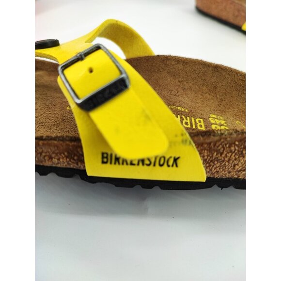 Birkenstock Women's Yellow Strap Thong Sandals Size 7 US - Picture 9 of 10